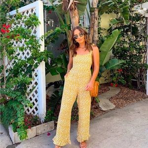 Faithfull the Brand Yellow Floral Jumpsuit